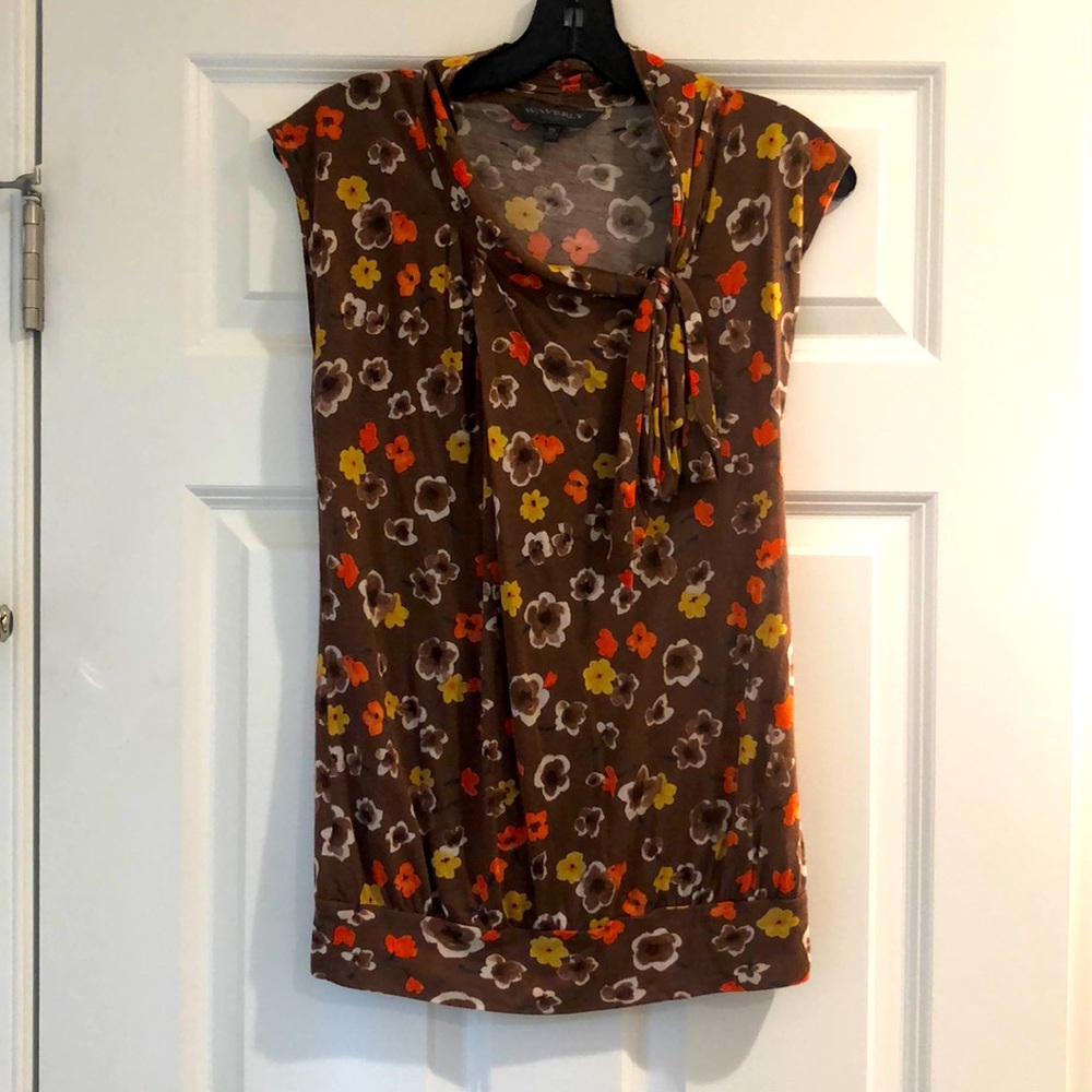 Brown floral top